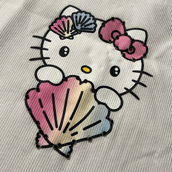 Hello kitty mermaid rhinestone white medium tank top! - Picture 2 of 6
